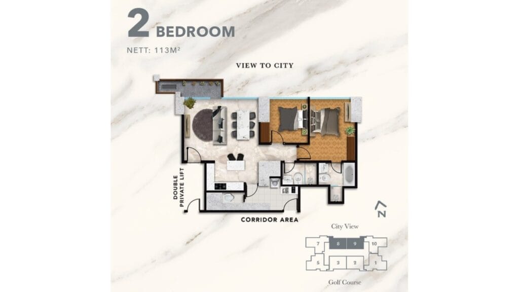 Hillcrest Karawaci & Fairview House - Denah Type 2 Bedroom